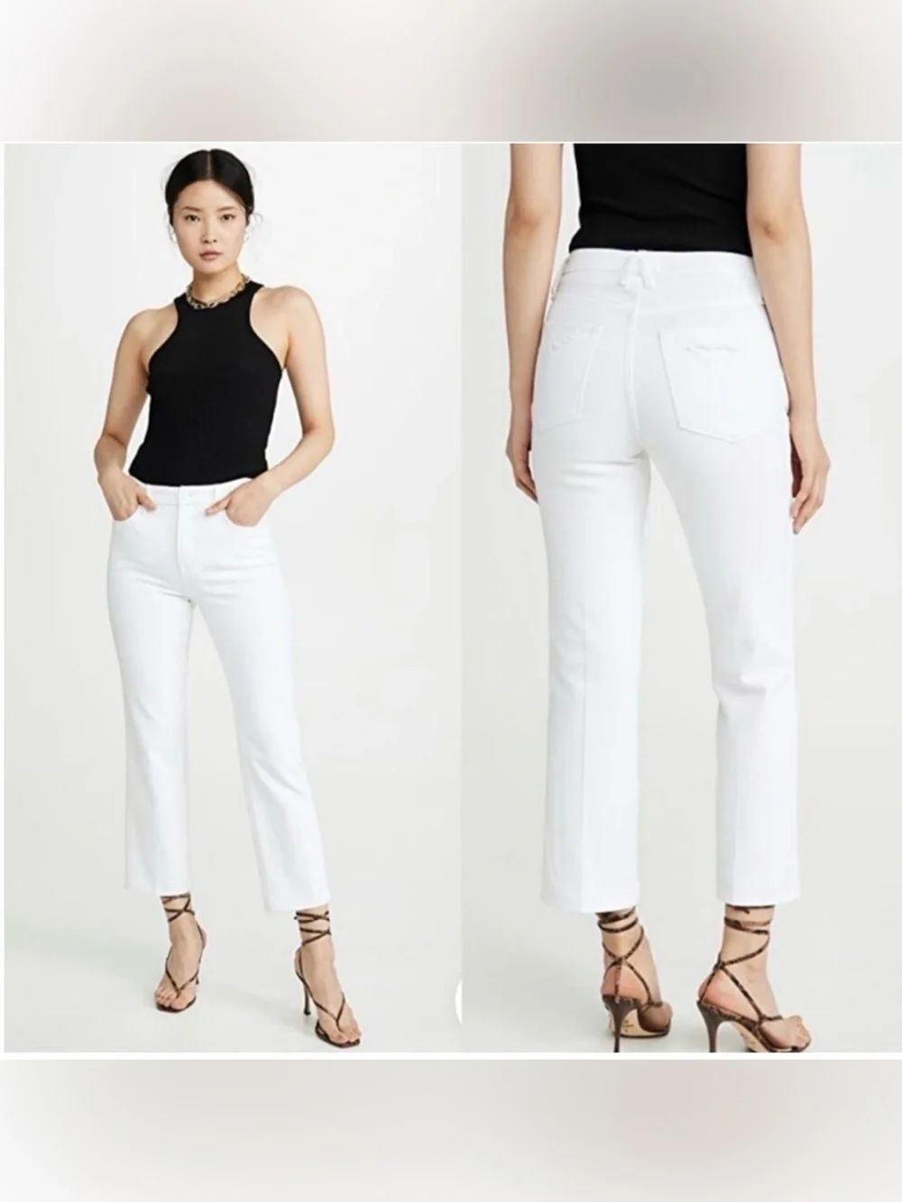 Good American White Denim Good Legs straight Jeans 8/29